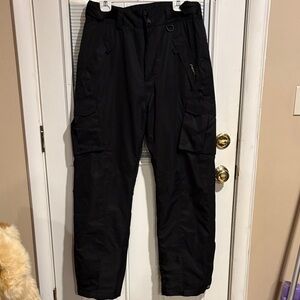 Men's Black Snow Pants Size Large, 34 inseam